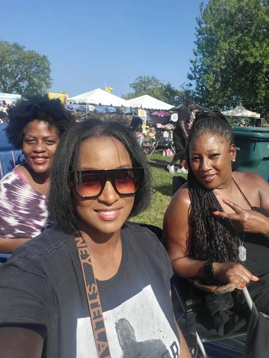 Friends at summer festival